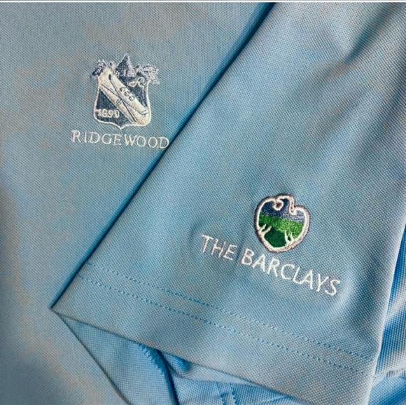 GREG NORMAN Blue Short Sleeve Pique Collar Polo Shirt Size Large - Picture 5 of 6